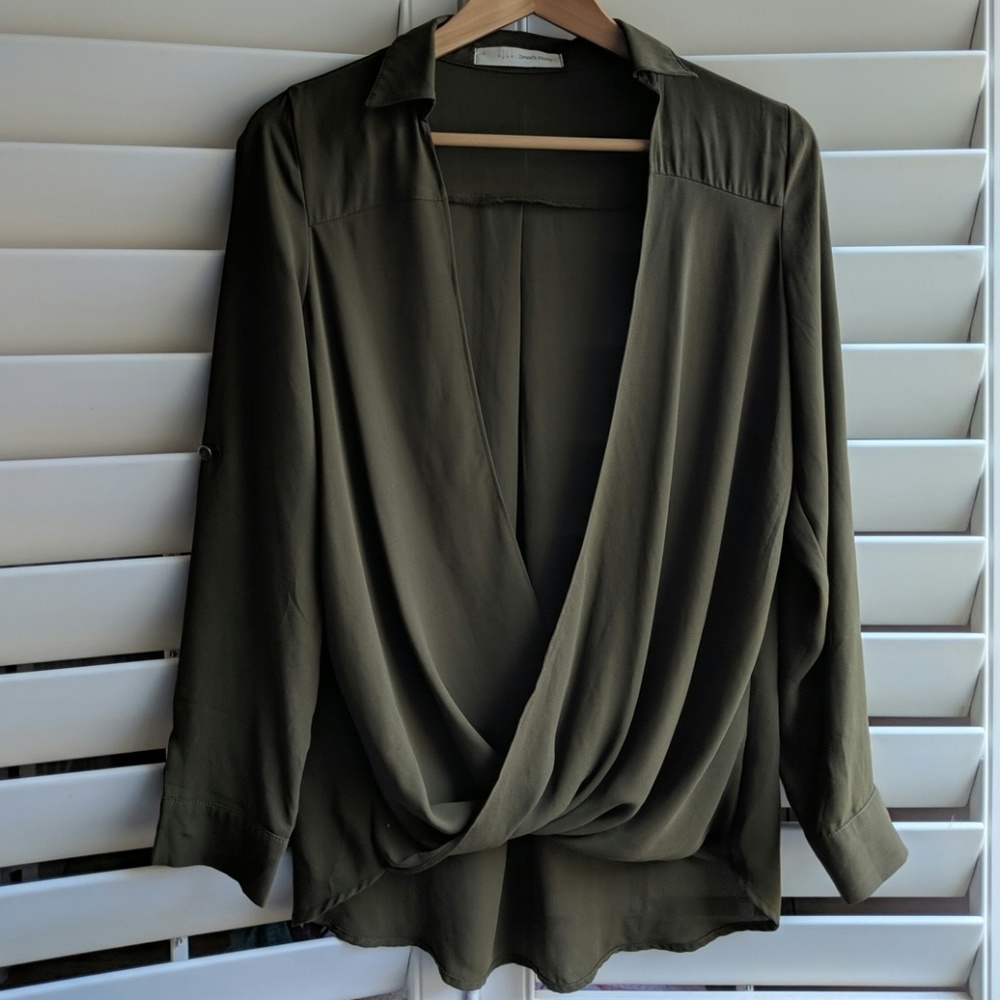 Irene's Story Olive Green Blouse Top